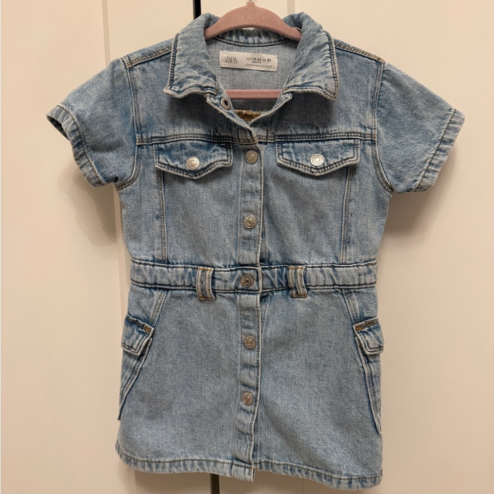 Zara Kids Blue Denim Jacket Dress